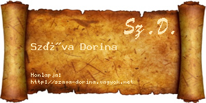 Száva Dorina névjegykártya